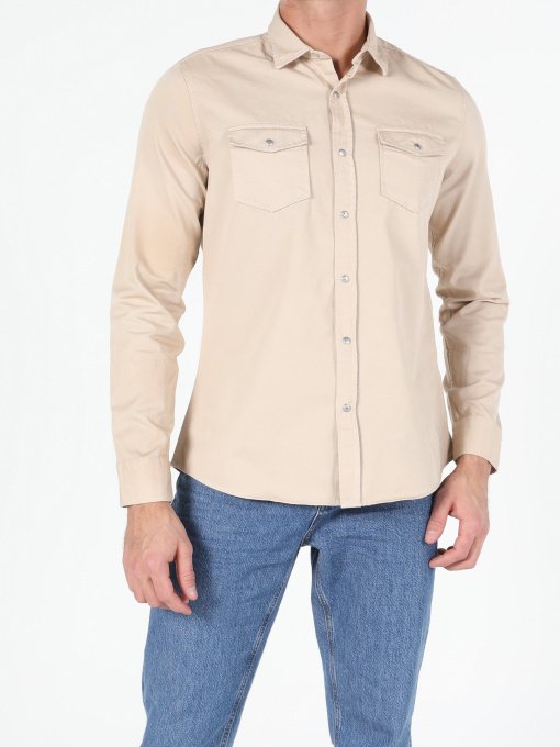 Рубашка повседневная Colin’s модель CL1052341BEI Фото