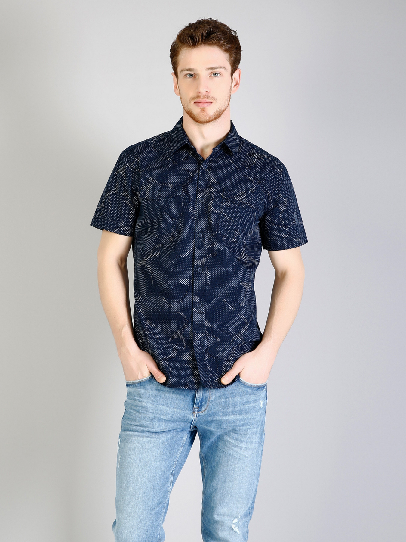 Рубашка повседневная Colin’s модель CL1032606NAV Рубашка повседневная Colin’s модель CL1032606NAV Фото