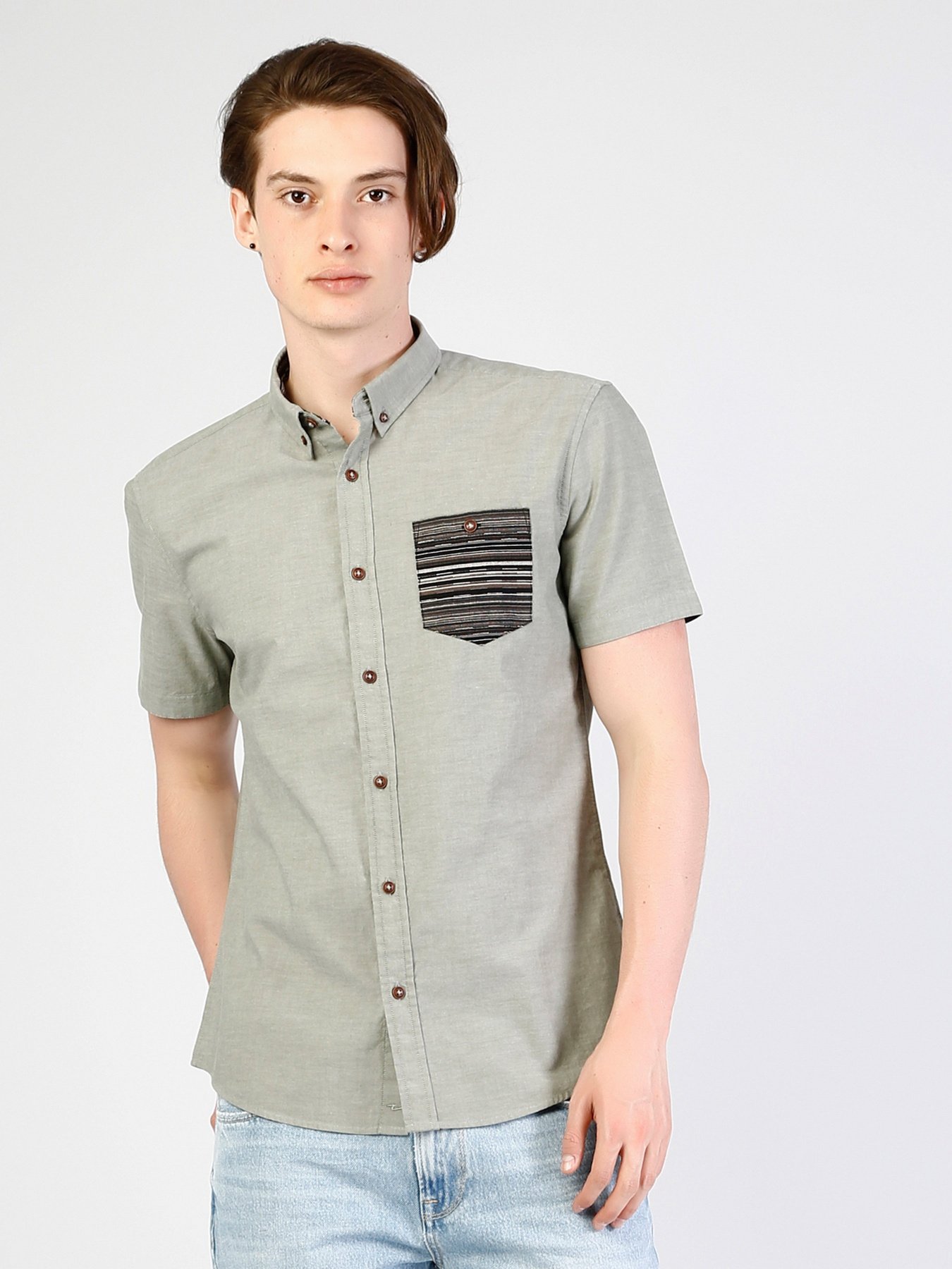 Рубашка повседневная Colin’s модель CL1033799FGR Рубашка повседневная Colin’s модель CL1033799FGR Фото