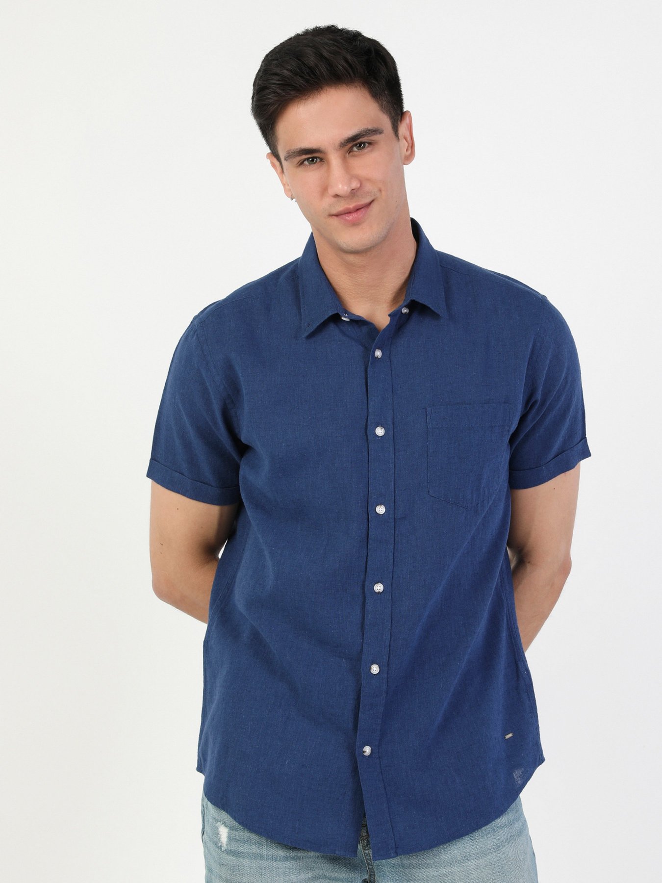 Рубашка повседневная Colin’s модель CL1043017NAV Рубашка повседневная Colin’s модель CL1043017NAV Фото