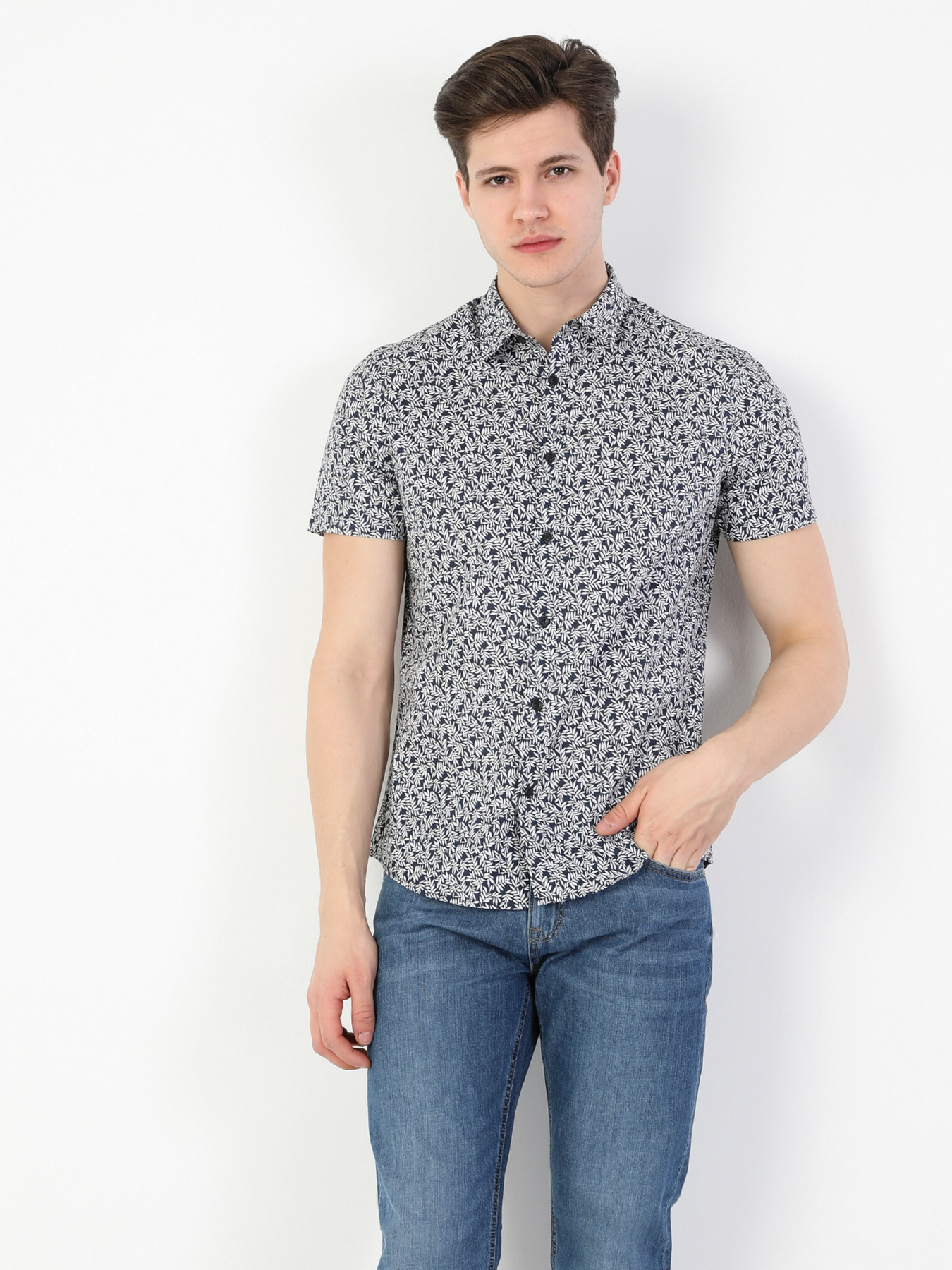 Рубашка повседневная Colin’s модель CL1049284NAV Рубашка повседневная Colin’s модель CL1049284NAV Фото