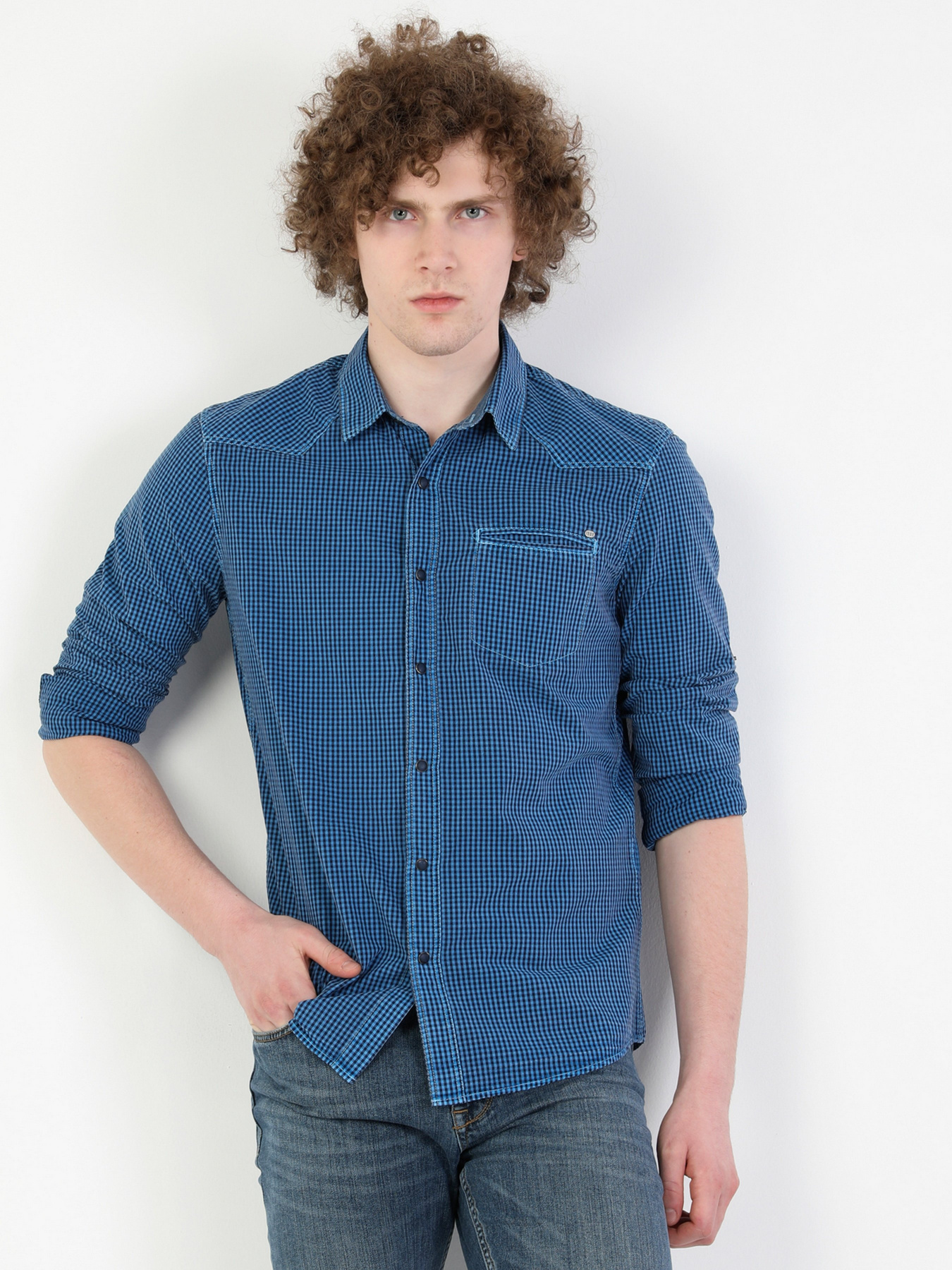 Рубашка повседневная Colin’s модель CL1028207NAV Рубашка повседневная Colin’s модель CL1028207NAV Фото