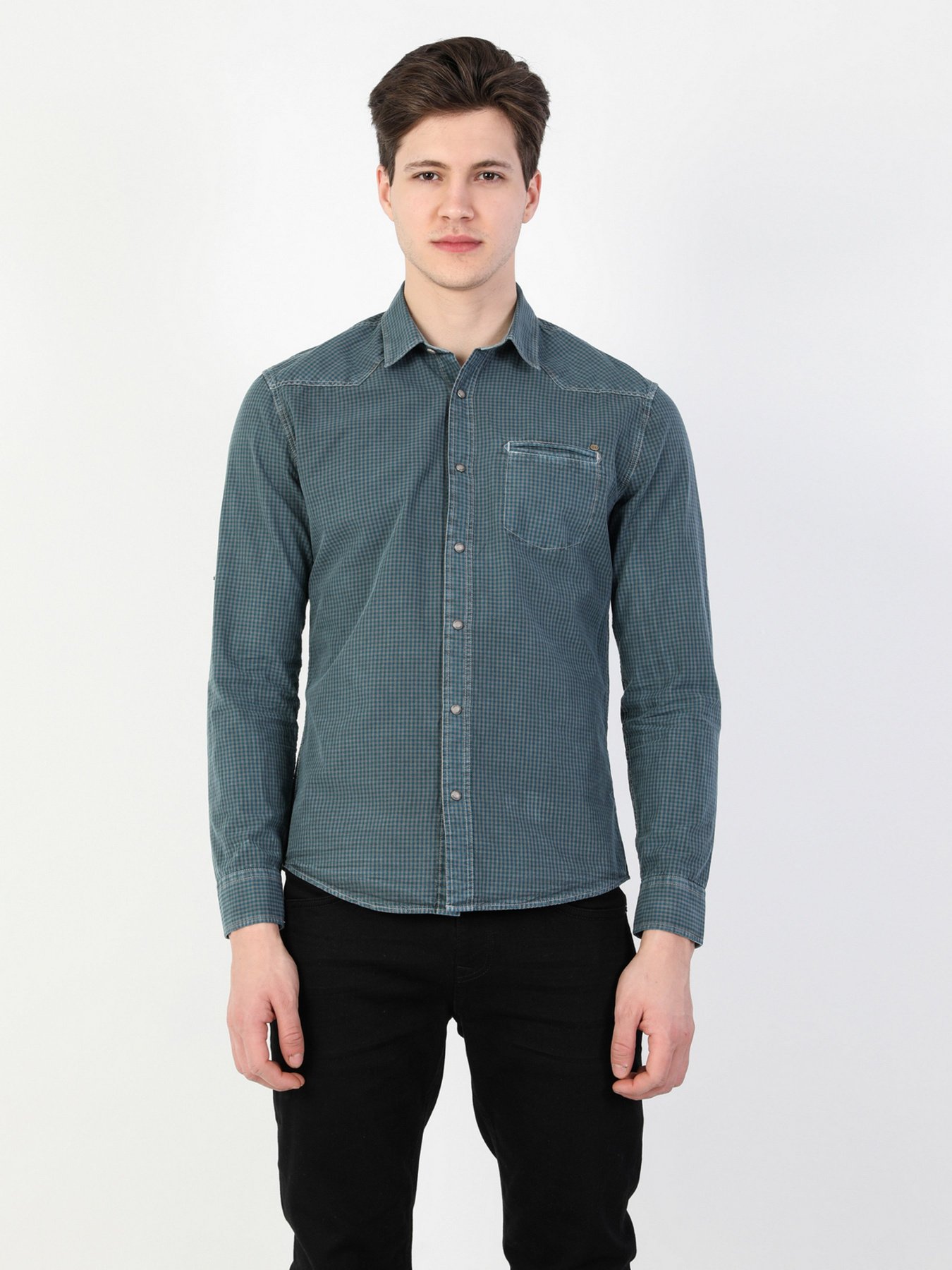 Рубашка повседневная Colin’s модель CL1028207BLP Рубашка повседневная Colin’s модель CL1028207BLP Фото