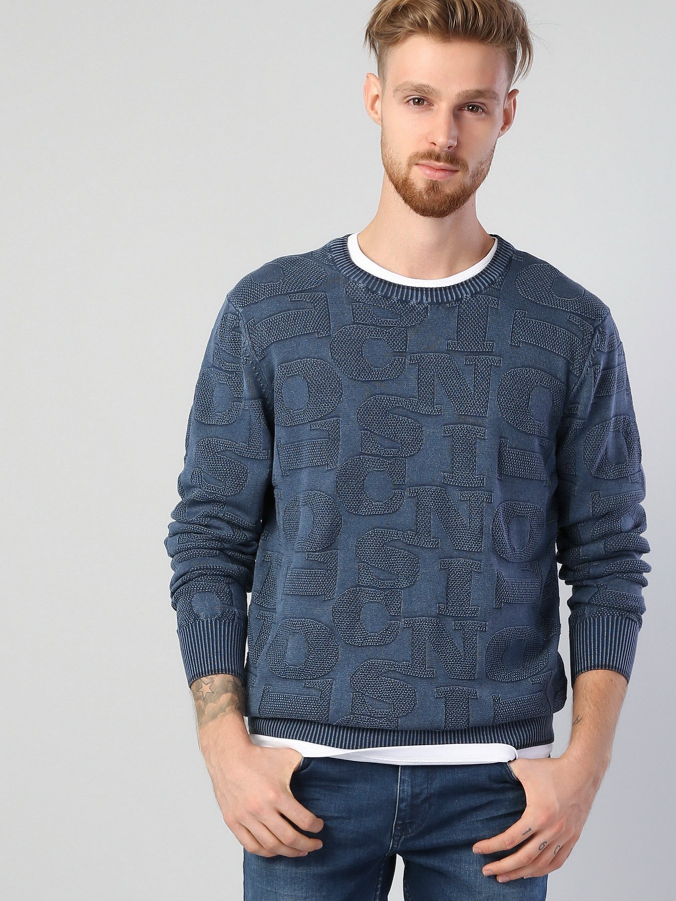 Свитер Colin’s модель CL1028266NAV Свитер Colin’s модель CL1028266NAV Фото