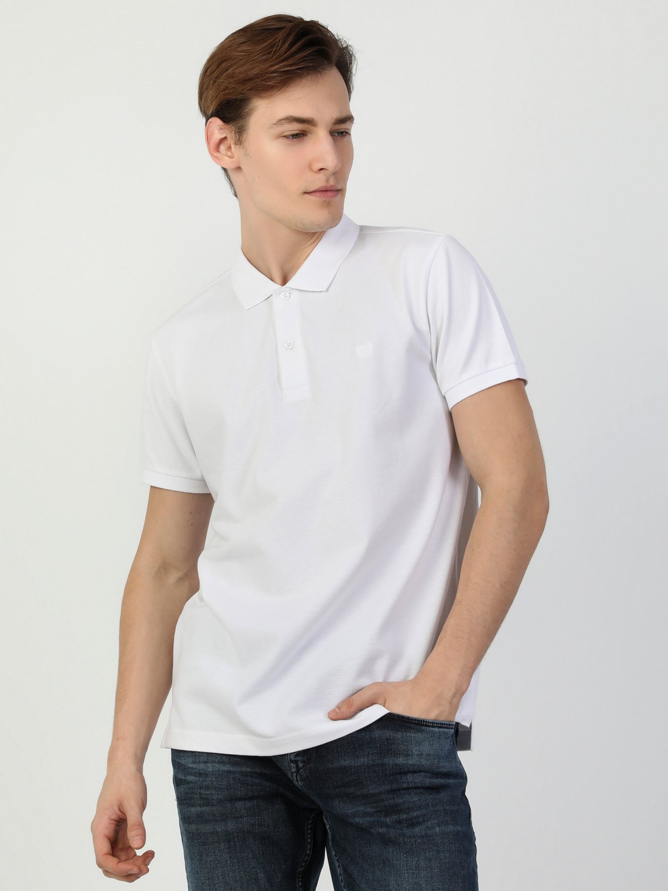 Поло Colin’s модель CLTKTTSHM0766200WHT Фото