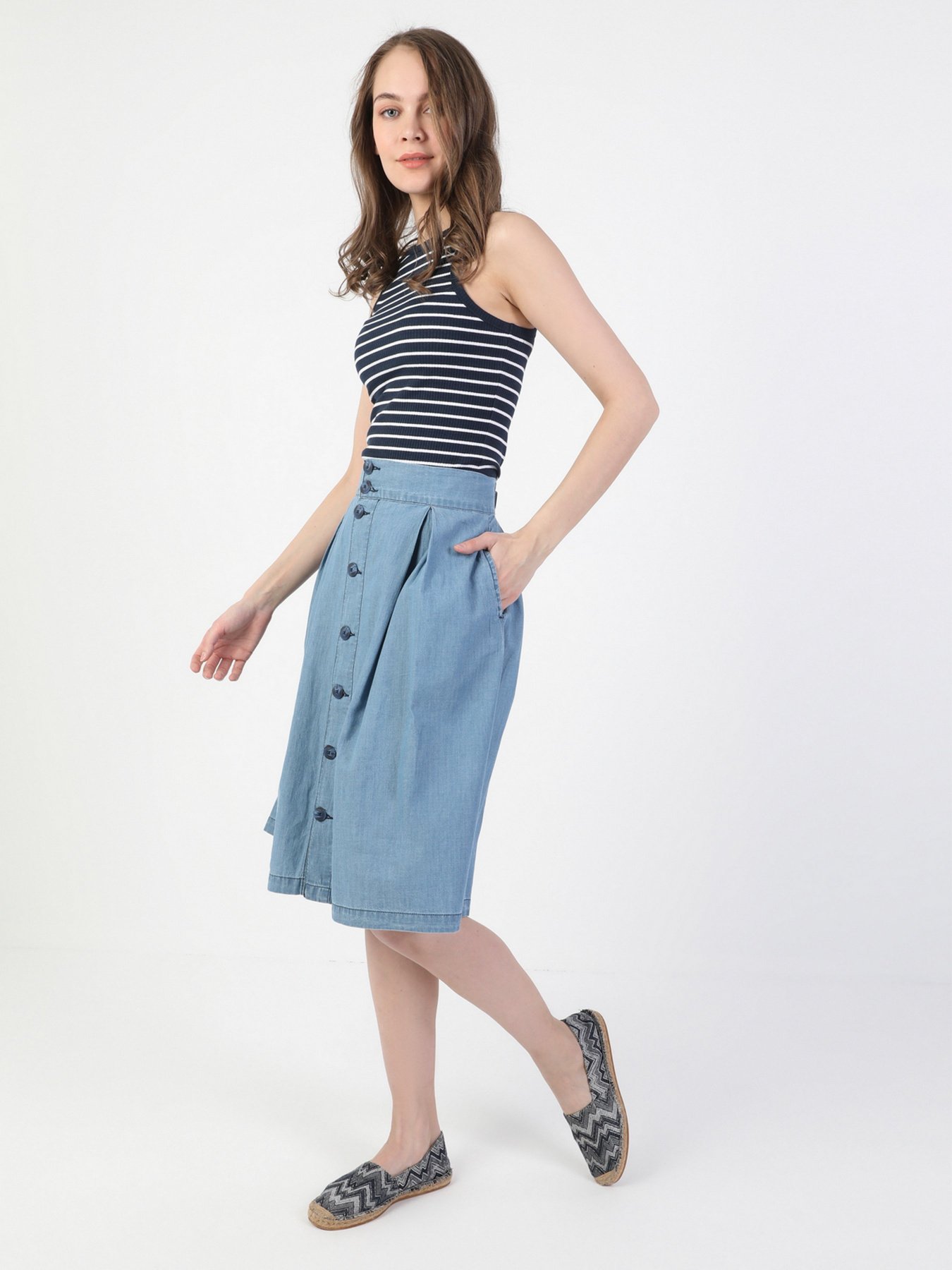 Юбка миди Colin’s модель CL1048788DN08075 Фото