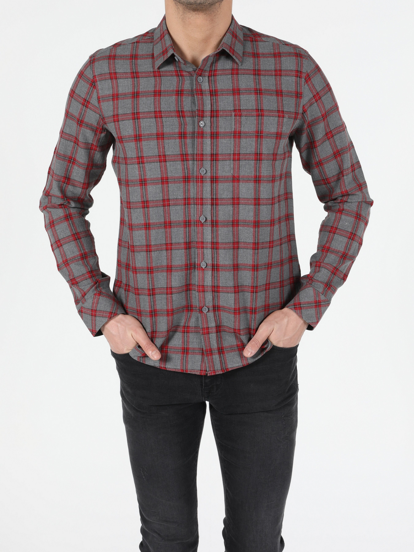 Рубашка повседневная Colin’s модель CL1052917GRA Фото