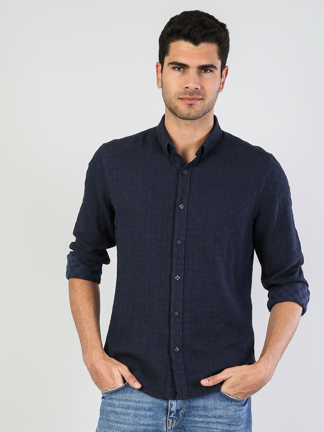 Рубашка повседневная Colin’s модель CL1035171NAV Фото