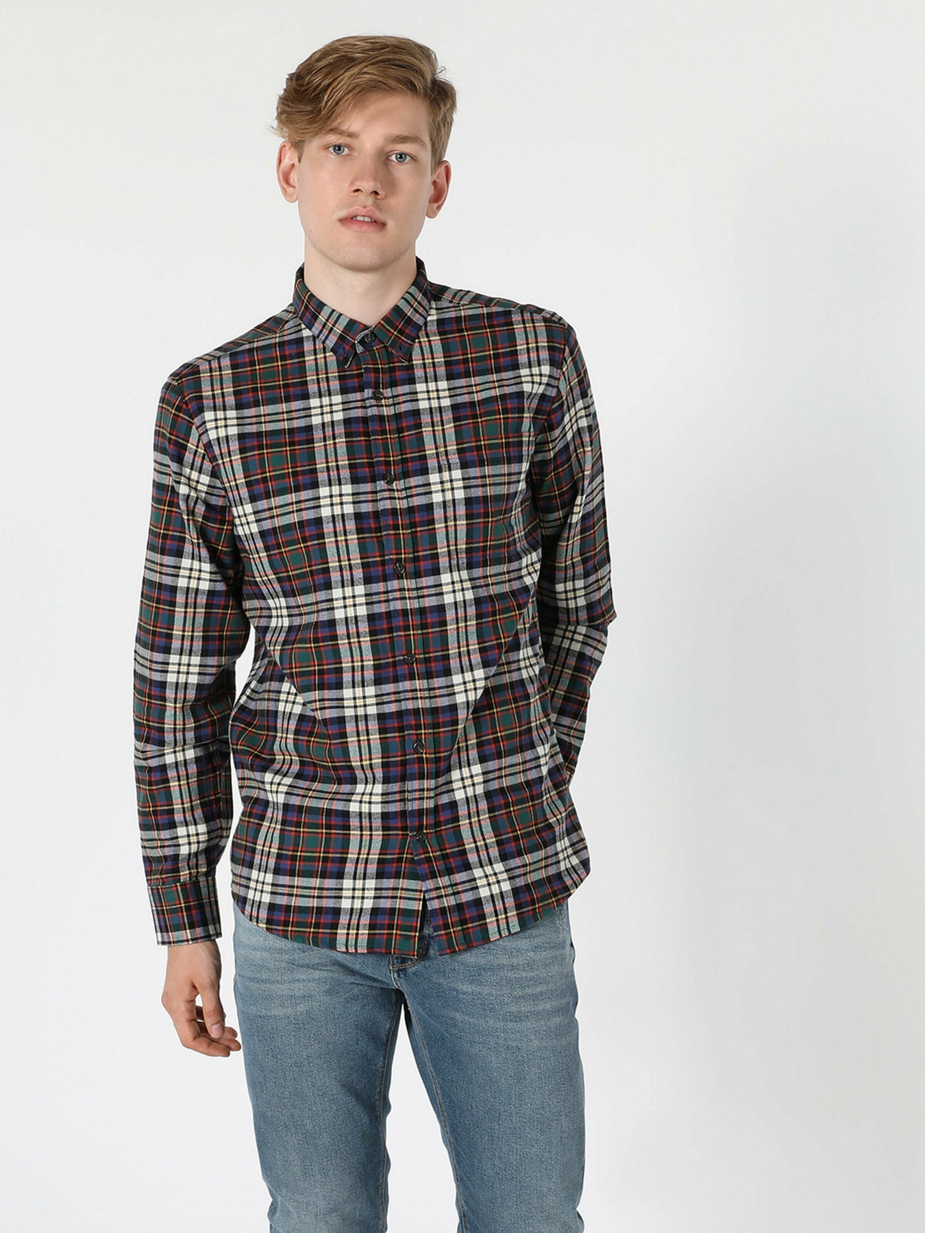 Рубашка повседневная Colin’s модель CL1055806GRN Фото