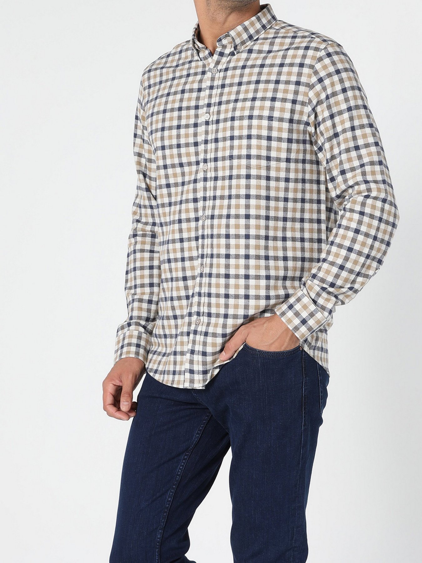 Рубашка повседневная Colin’s модель CL1052801BEI Фото