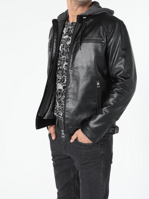 Куртка кожаная Colin’s модель CL1053007BLK Фото