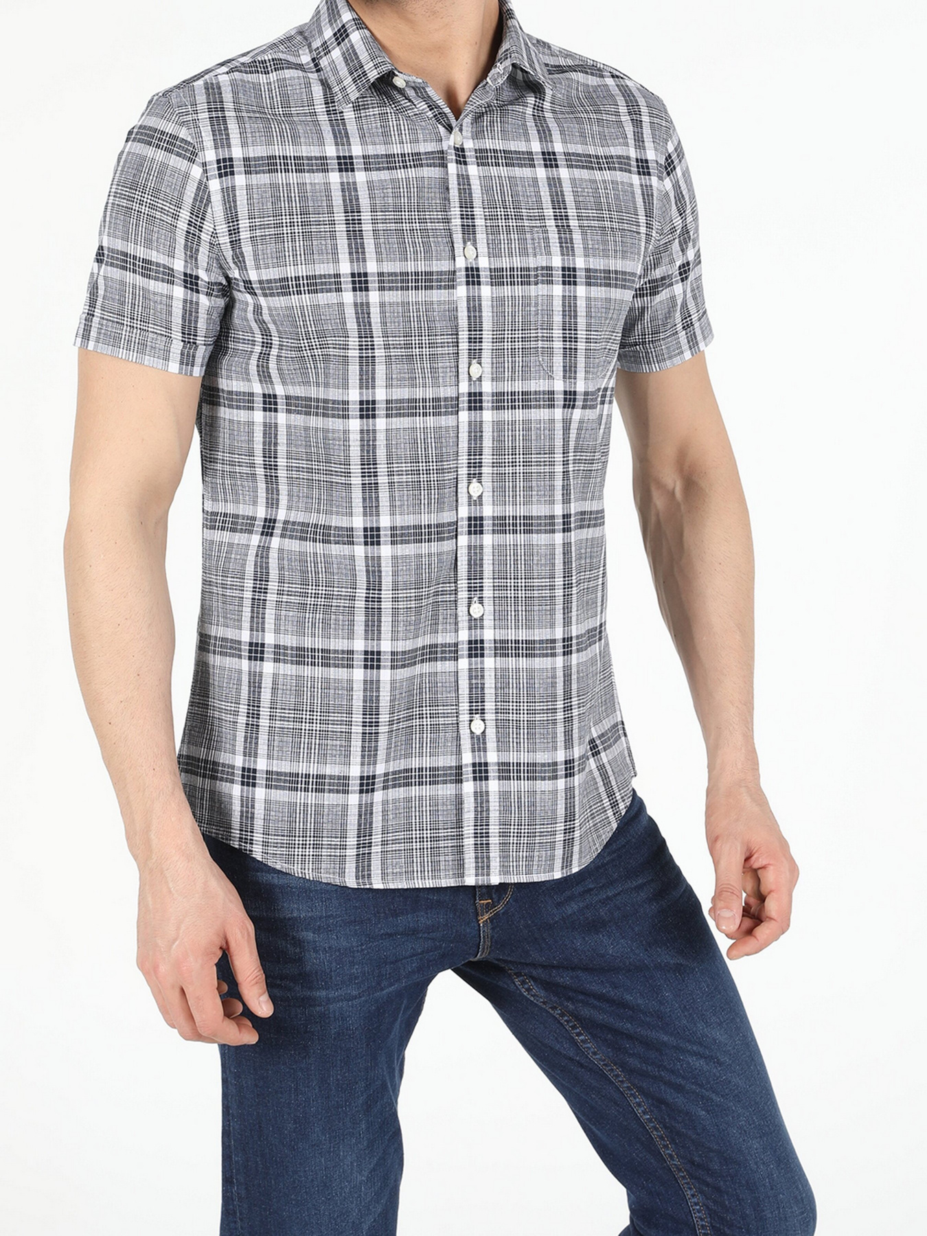 Рубашка повседневная Colin’s модель CL1054244GRA Рубашка повседневная Colin’s модель CL1054244GRA Фото