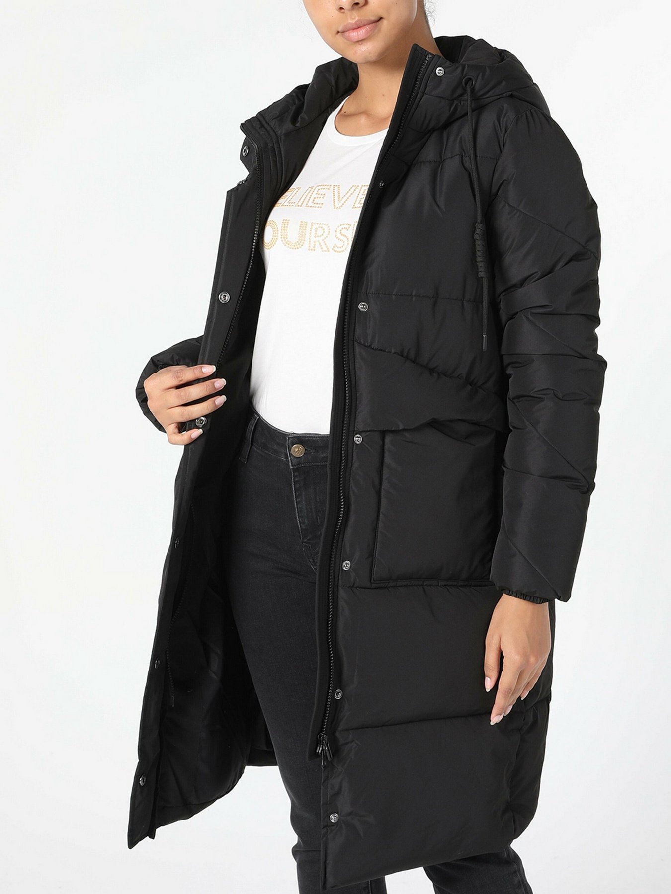 Пальто с утеплителем Colin’s модель CL1055747BLK Фото