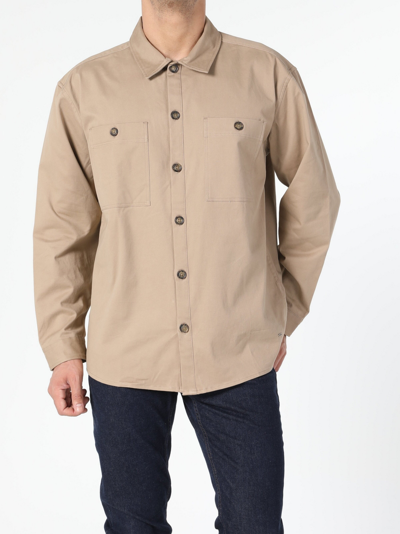 Рубашка повседневная Colin’s модель CL1055040BEI Фото