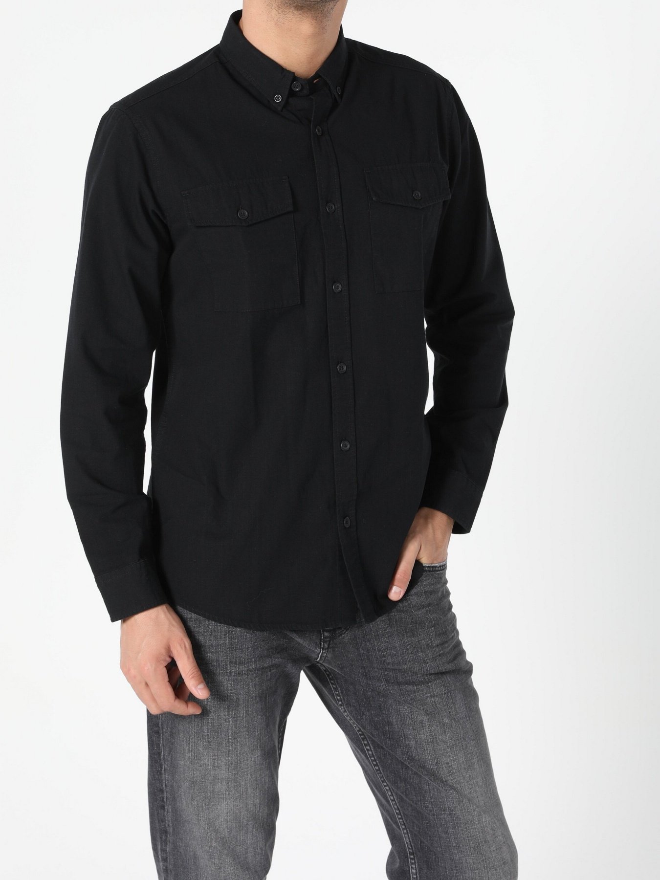 Рубашка повседневная Colin’s модель CL1055648BLK Фото