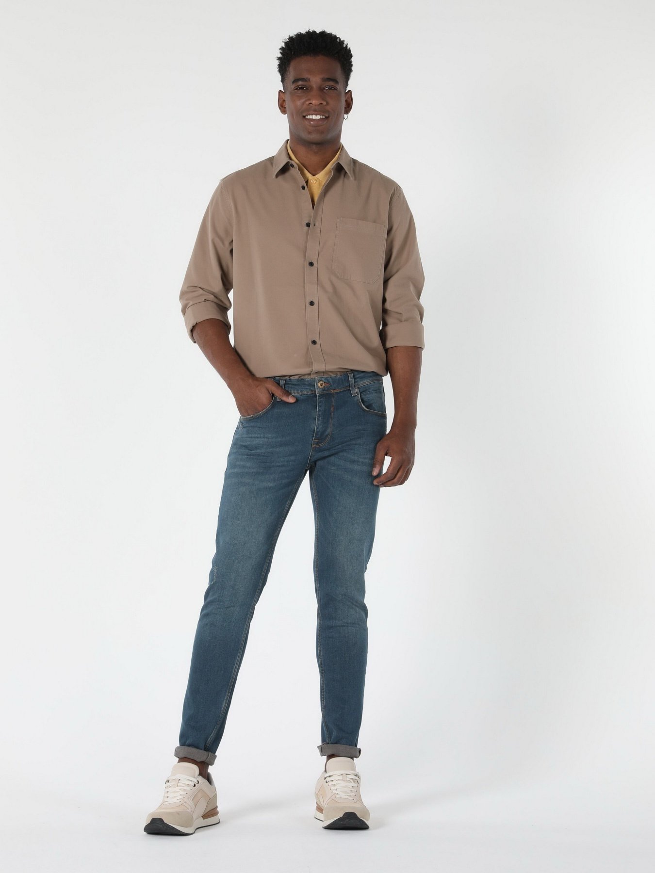 Рубашка повседневная Colin’s модель CL1057179BEI Рубашка повседневная Colin’s модель CL1057179BEI Фото