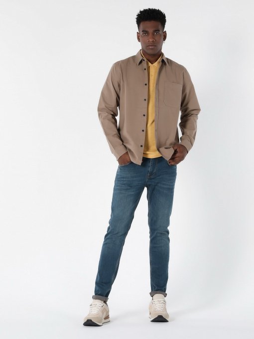 Рубашка повседневная Colin’s модель CL1057179BEI Фото