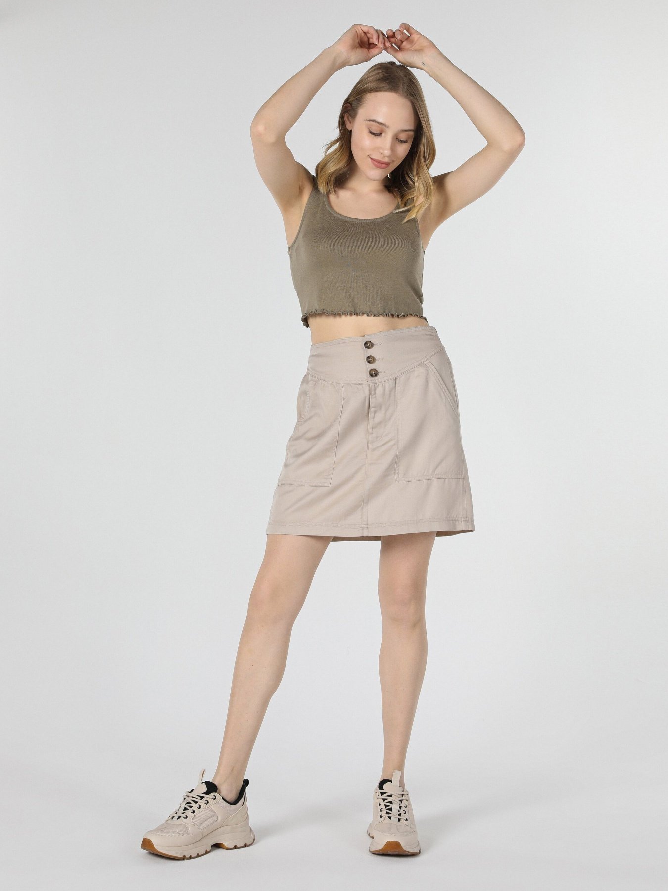 Юбка мини Colin’s модель CL1058885BEI Фото