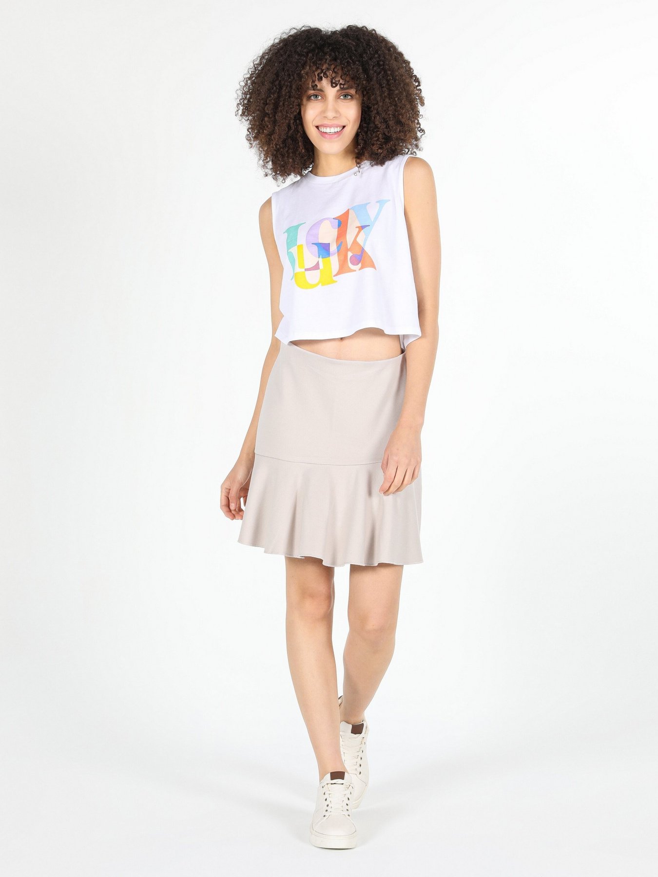 Спідниця міні Colin’s модель CL1054457BEI Фото