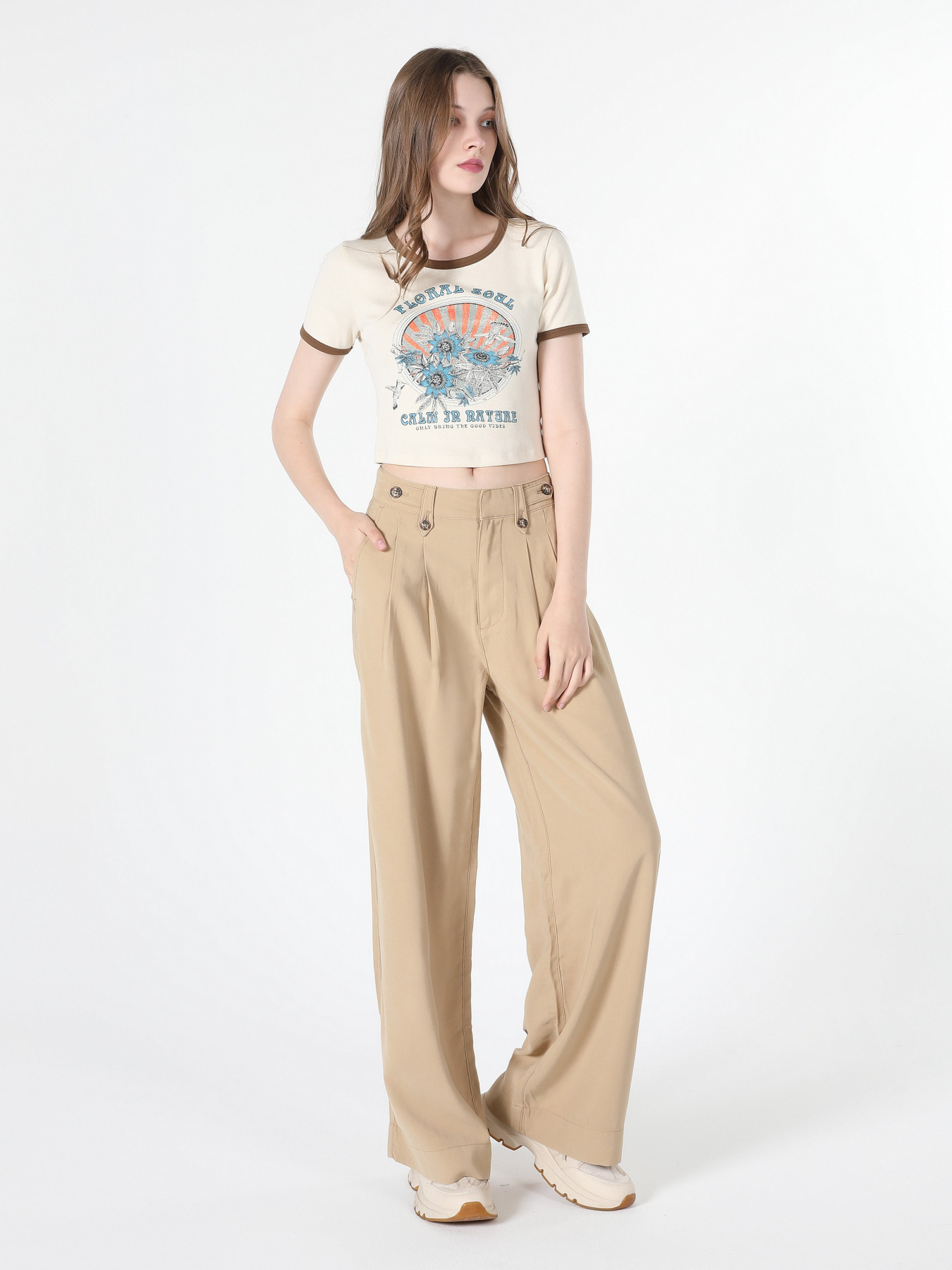 Брюки палаццо Colin’s модель CL1059748BEI Фото