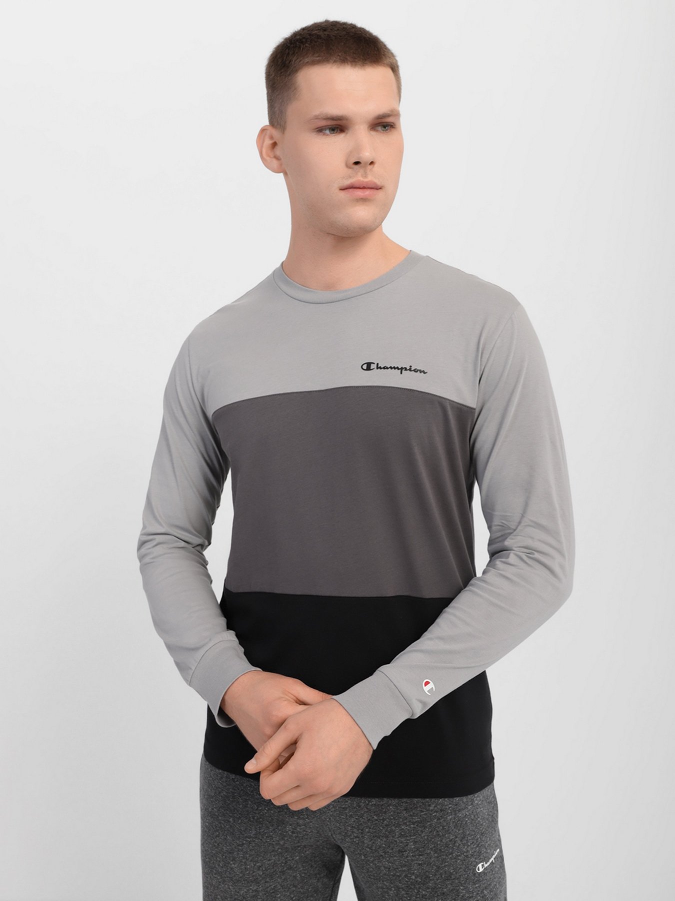 Лонгслів Champion STRIPE COLOUR BLOCK модель cha216590-NBK/EBN Фото