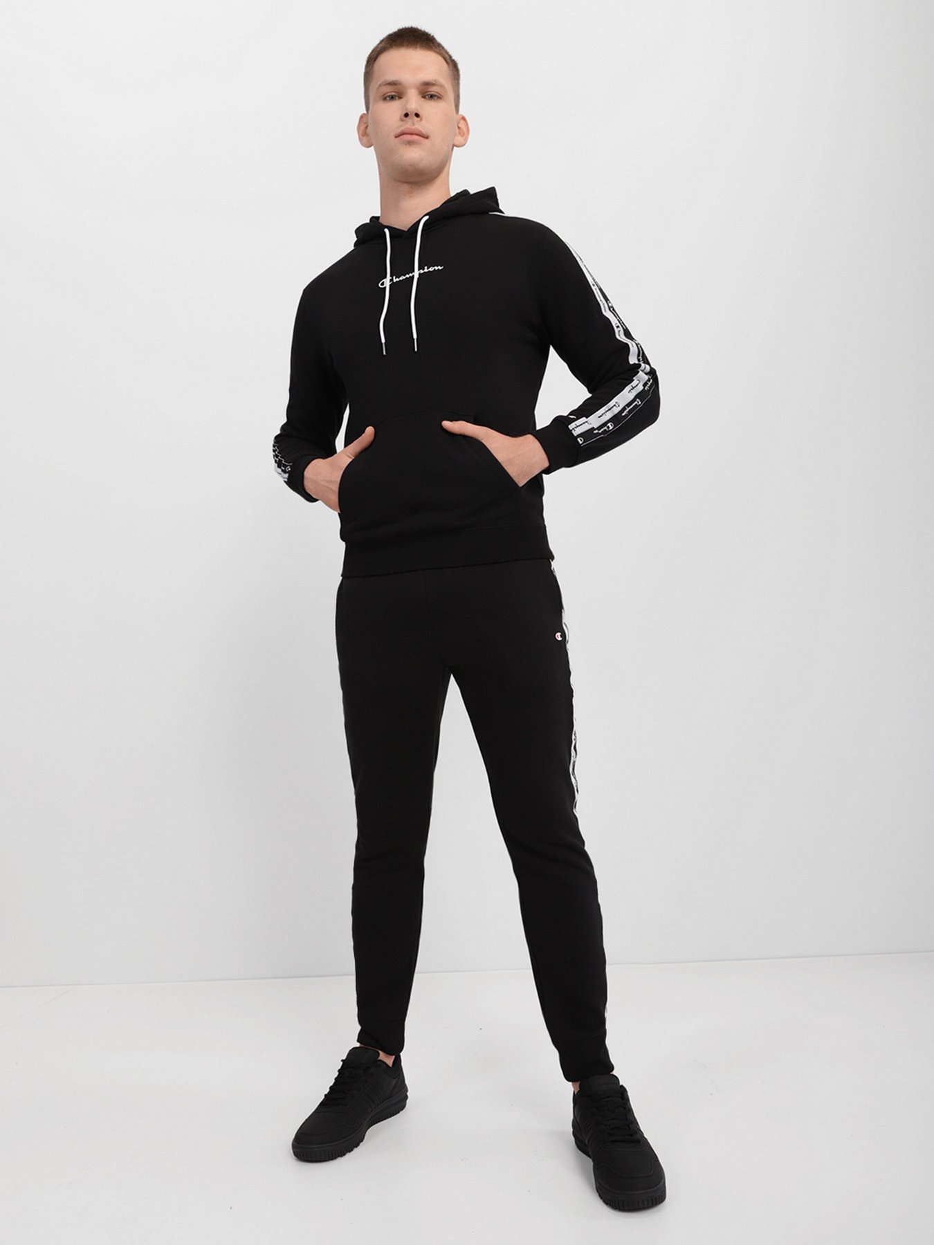 Штаны спортивные Champion DOUBLE LOGO RIB CUFF PANTS модель cha216561-NBK Фото