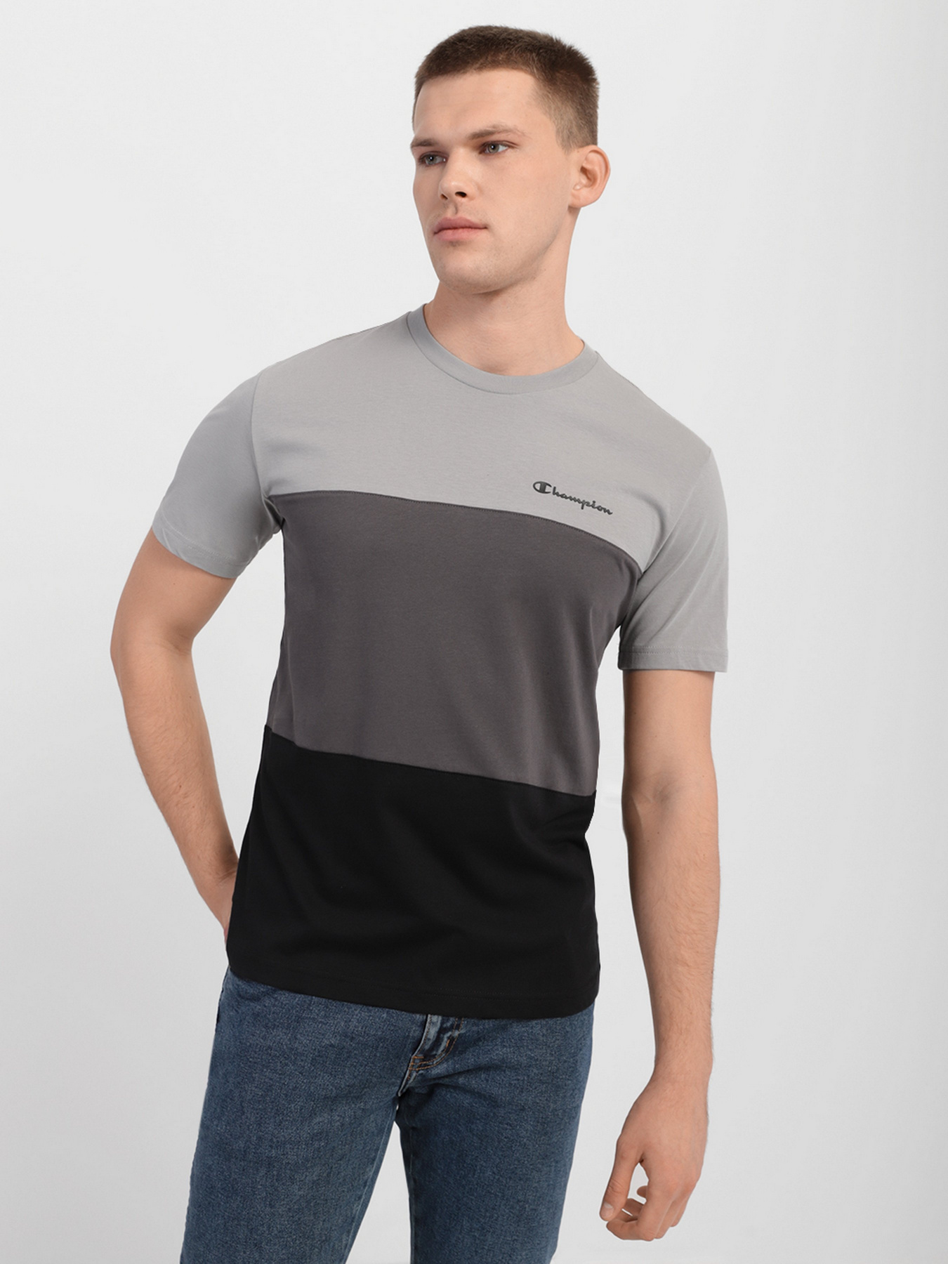 Футболки і поло Champion STRIPE COLOUR BLOCK модель cha216589-NBK/EBN Футболки і поло Champion STRIPE COLOUR BLOCK модель cha216589-NBK/EBN Фото