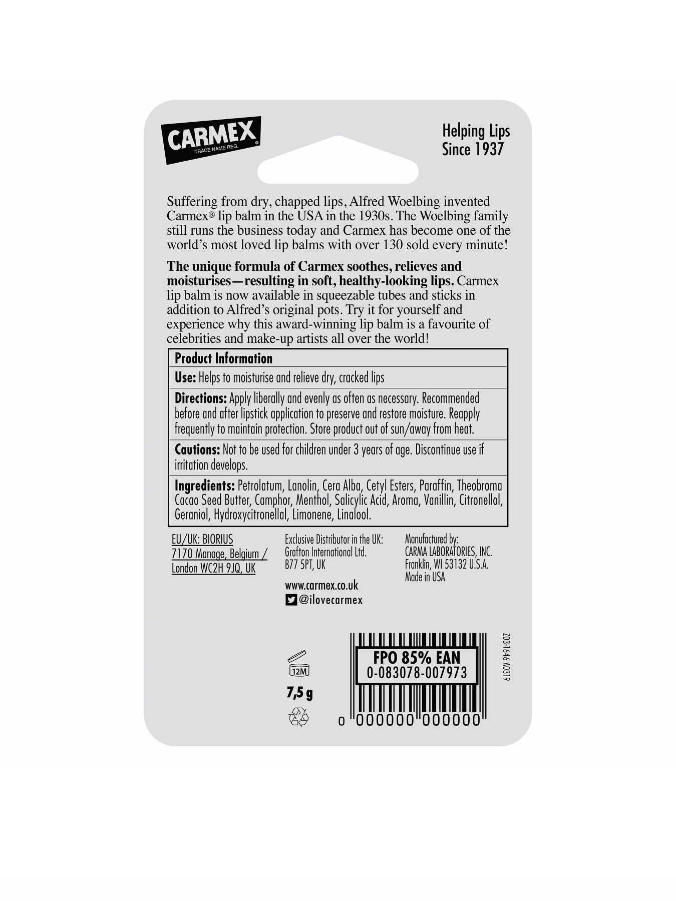 Бальзам для губ Carmex модель CX280 Фото