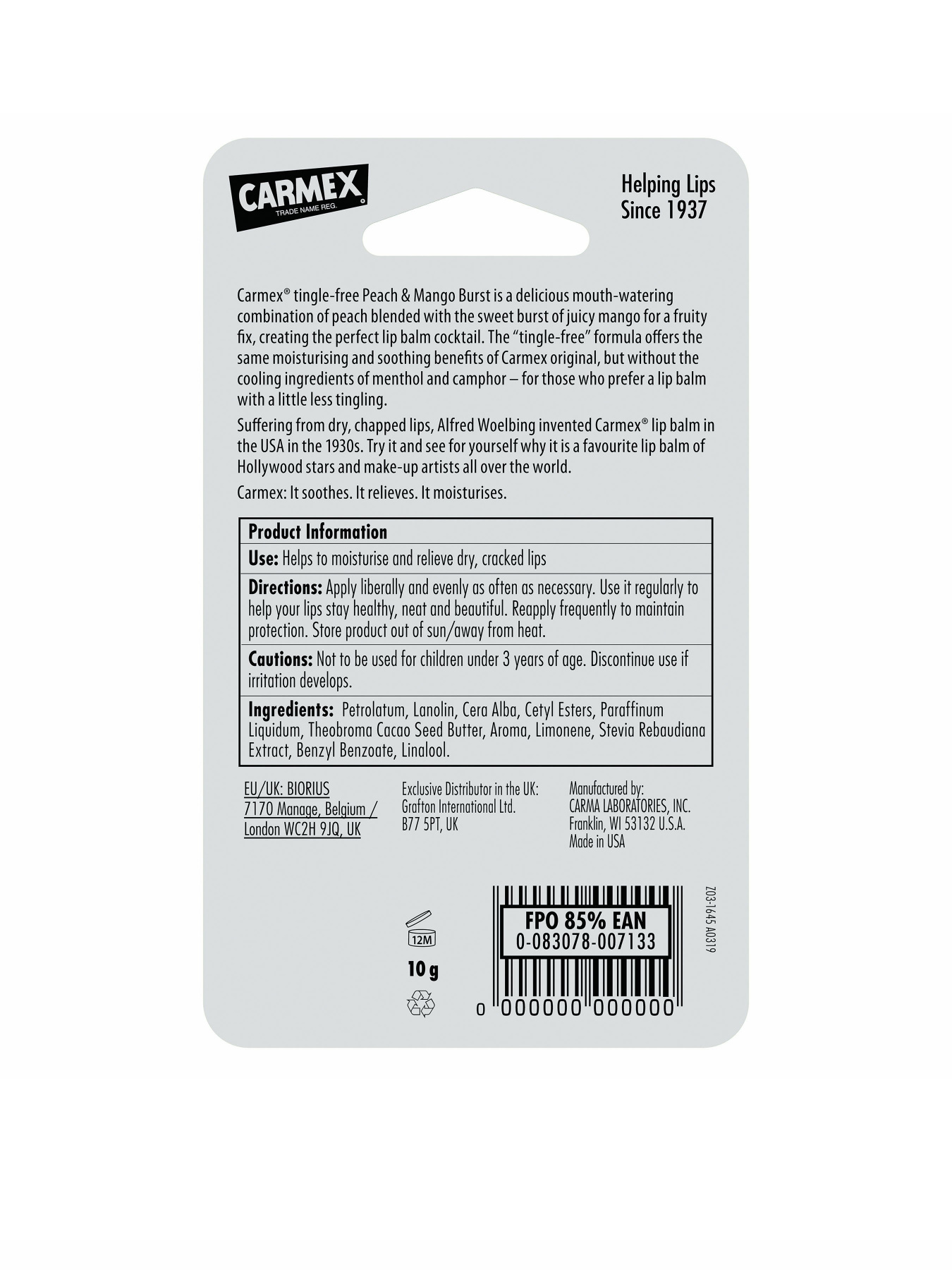 Бальзам для губ SPF15 Carmex модель CX270 Фото