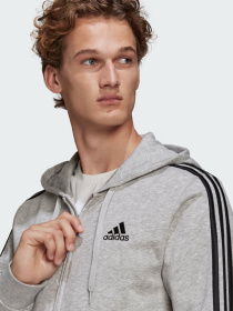 Спортивна кофта Adidas Essentials French Terry 3-Stripes Full-Zip модель GK9034 Фото