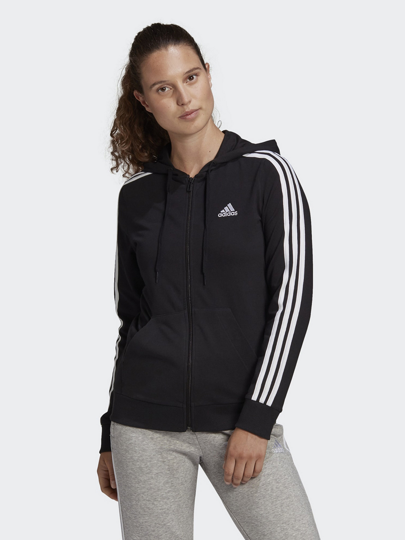 Кофта спортивна Adidas Essentials Single Jersey 3-Stripes Full-Zip модель GL0798 Фото