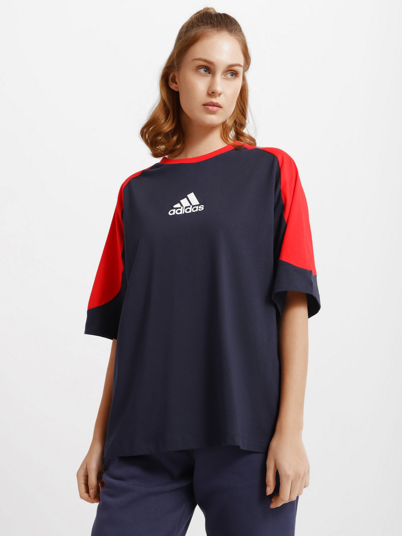 Футболка Adidas Essentials Colorblock Boyfriend модель HA6620 Фото