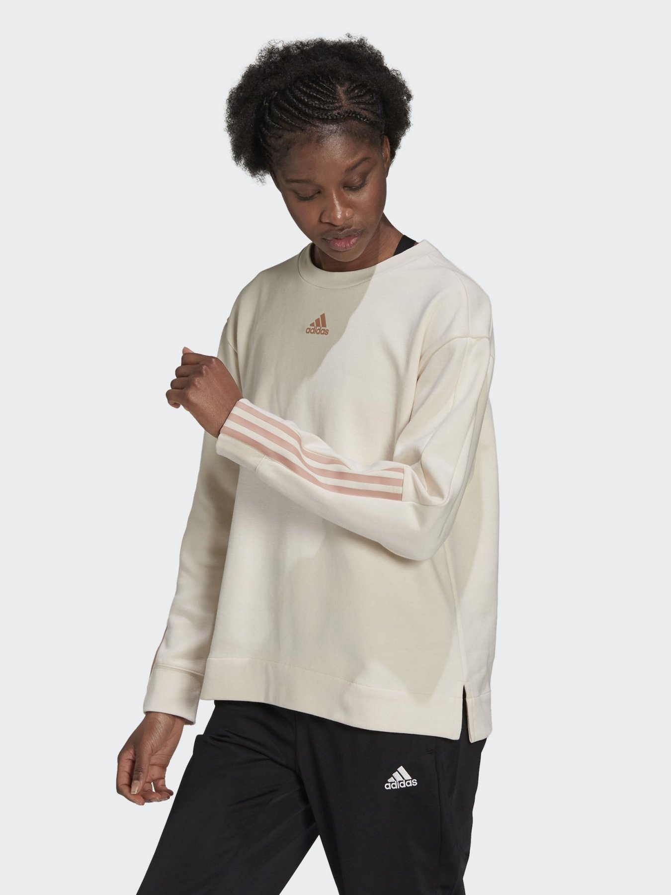 Світшот Adidas Essentials Relaxed 3-Stripes модель H10237 Світшот Adidas Essentials Relaxed 3-Stripes модель H10237 Фото