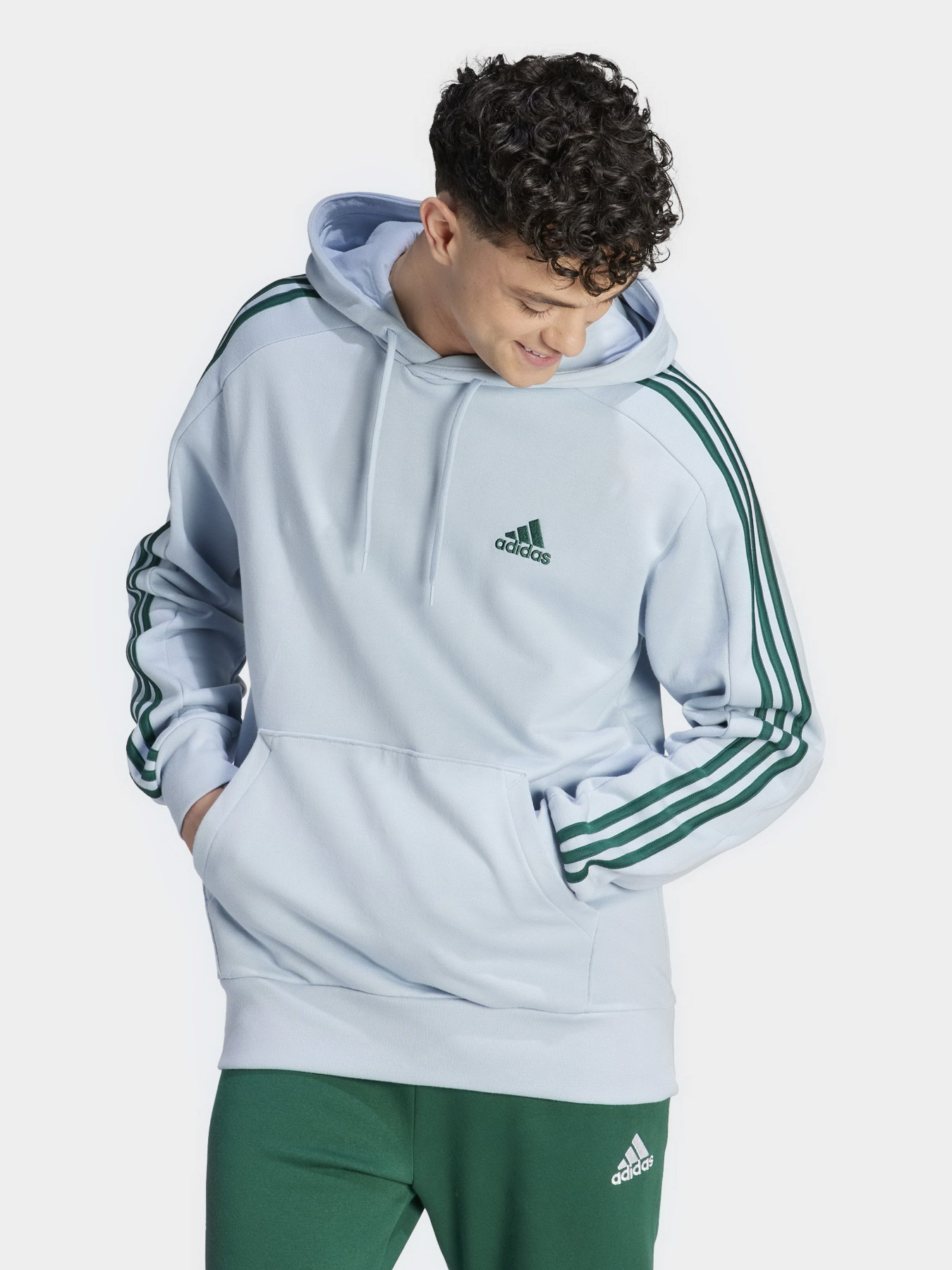Худі Adidas Essentials French Terry 3-Stripes модель IJ8680 Фото