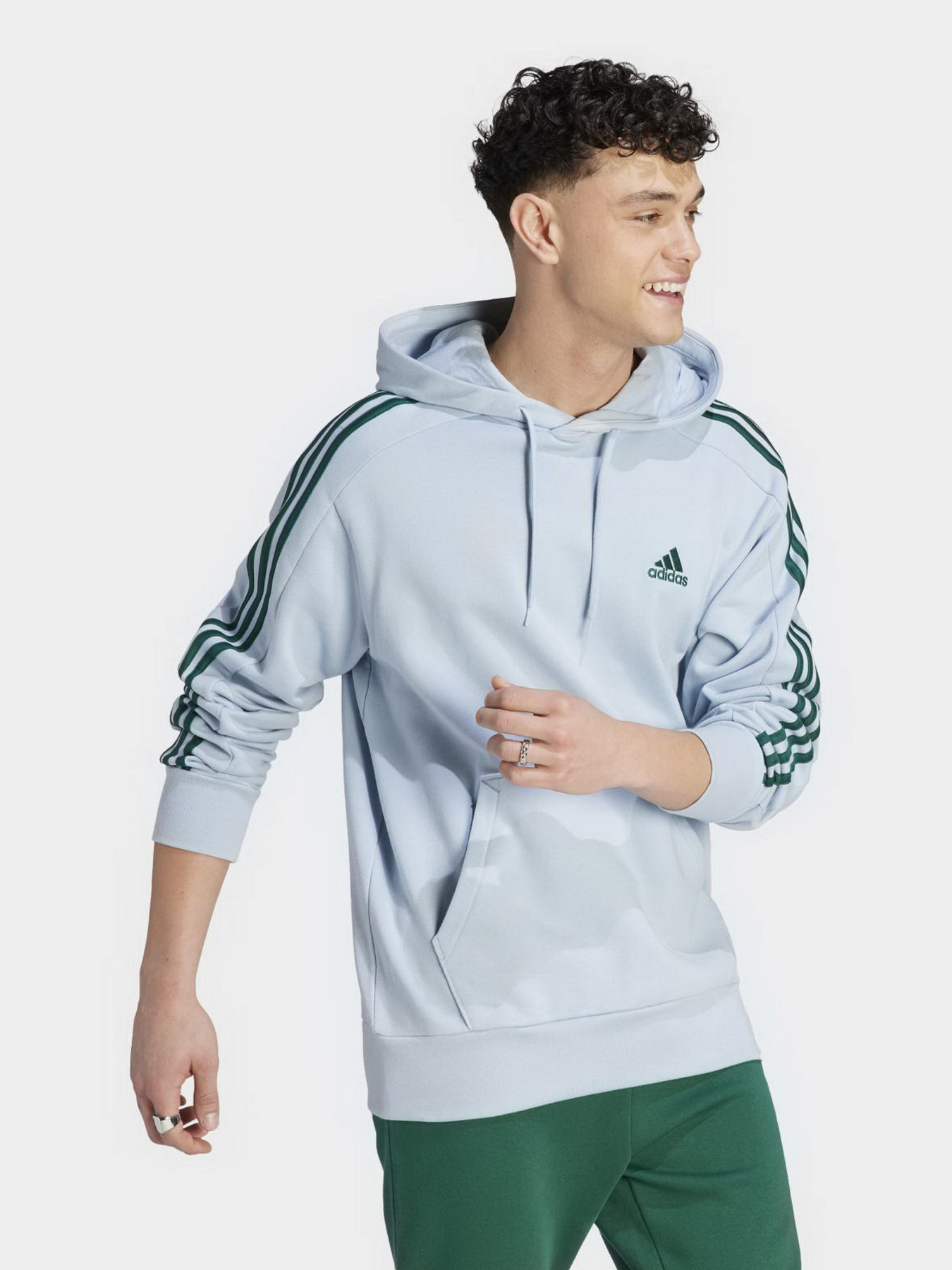 Худи Adidas Essentials French Terry 3-Stripes модель IJ8680 Фото