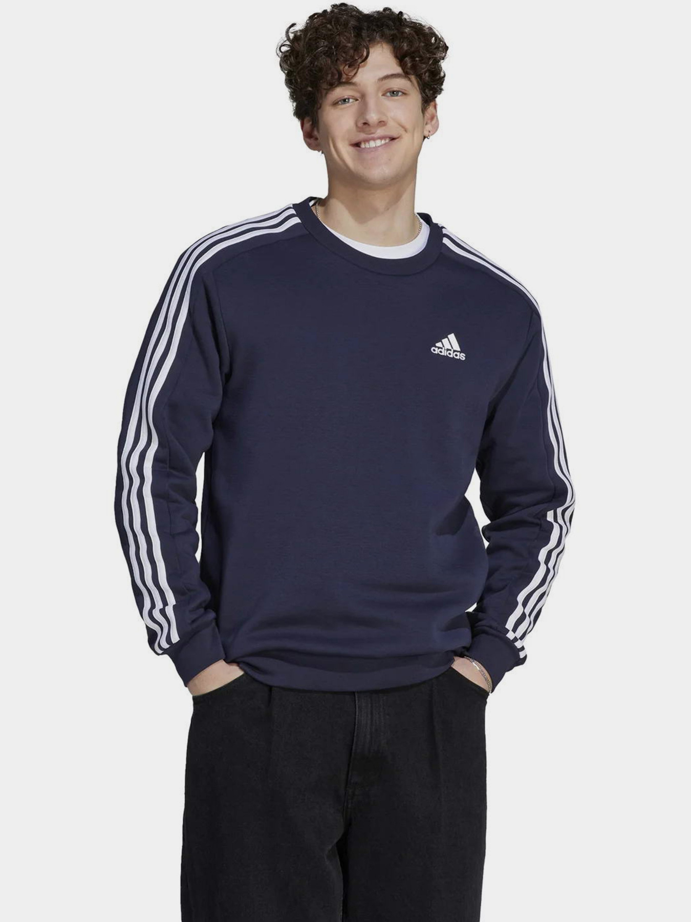Світшот Adidas Essentials Fleece 3-Stripes модель IJ6469 Фото