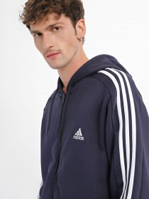 Худі Adidas Essentials Fleece 3-Stripes Full-Zip модель IJ6478 Фото