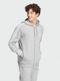 Сірий - Кофта adidas Essentials Fleece 3-Stripes Full-Zip