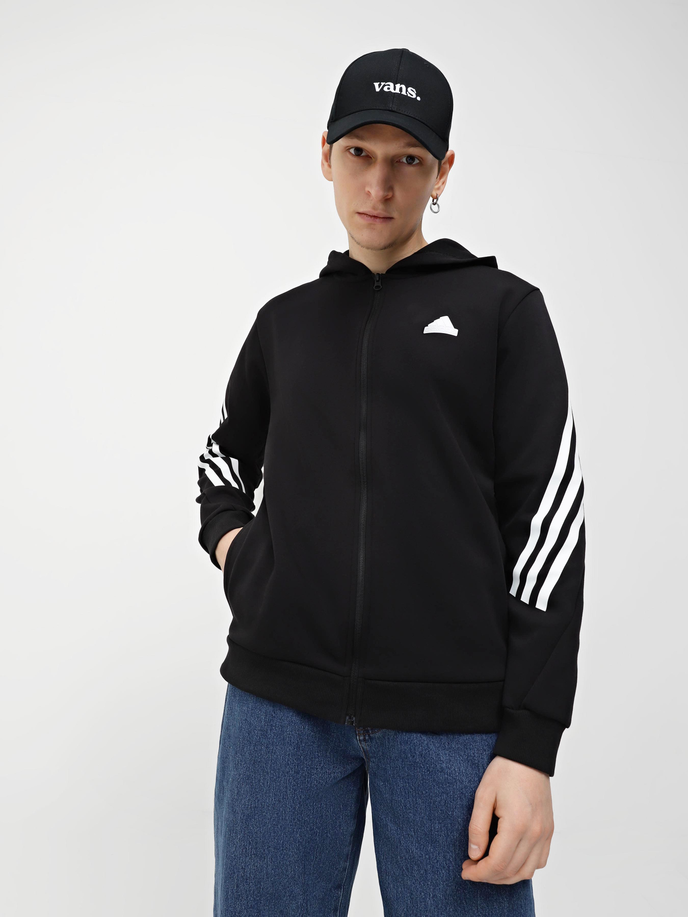 Спортивная кофта Adidas FUTURE ICONS 3-STRIPES FULL ZI модель IR9159 Фото