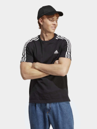 Чорний - Футболка adidas Essentials Single Jersey 3-Stripes