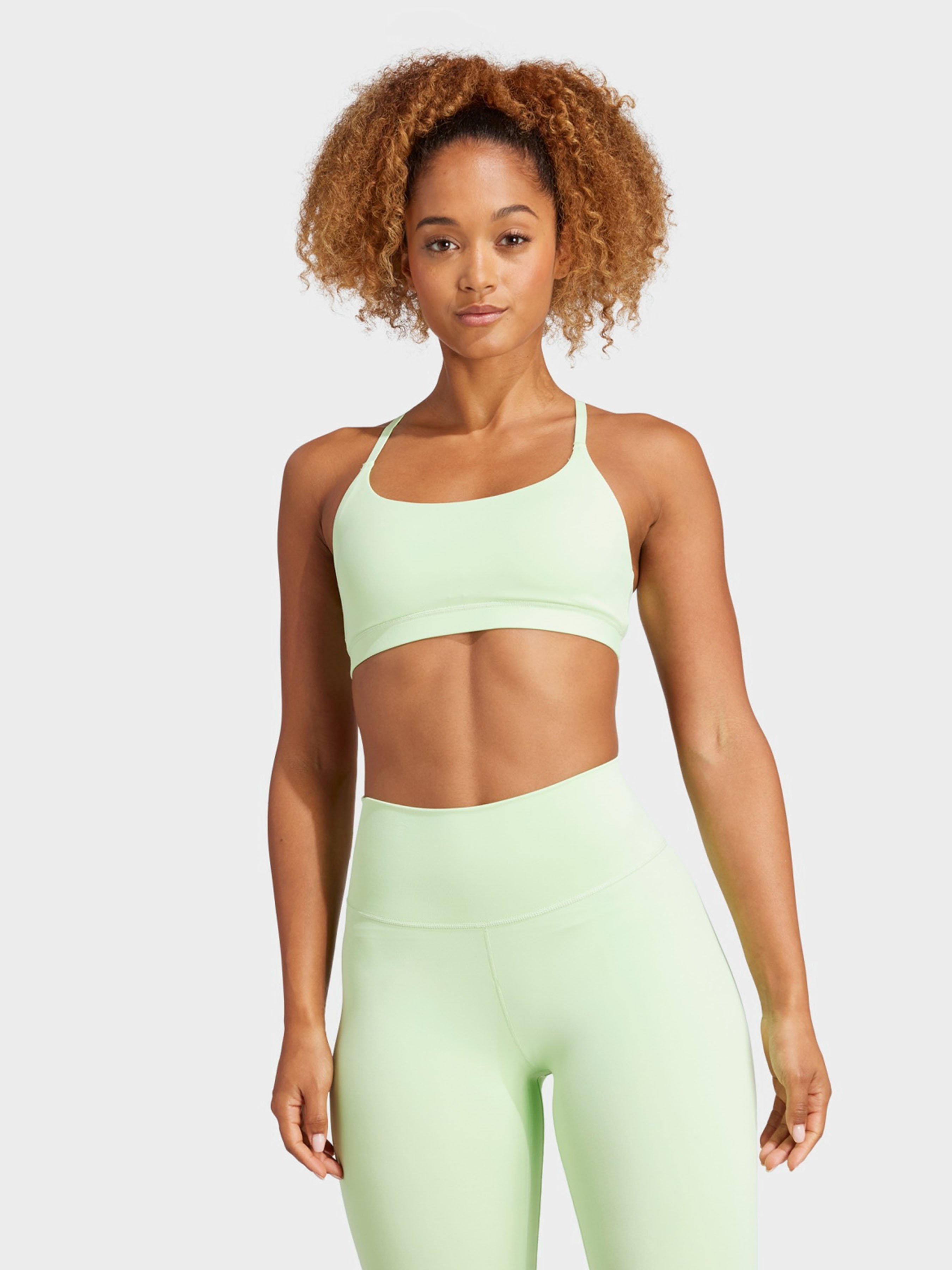 Жіночий Спортивний топ adidas ALL ME LIGHT SUPPORT PERFORMAN (CN3772) колір світло-зелений, матеріал поліестер/еластан adidas - купити в Україні