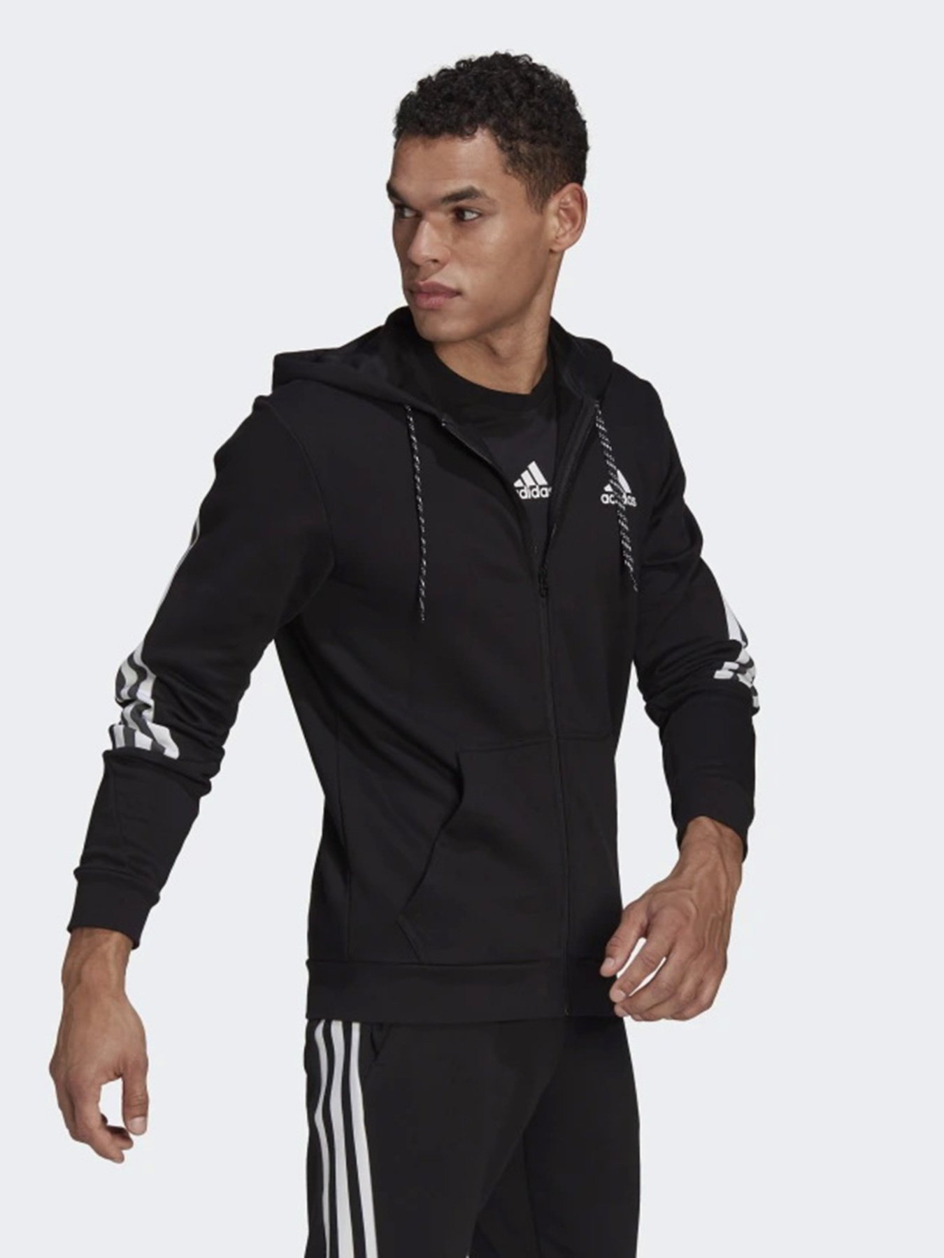 Кофта спортивна Adidas SPORTSWEAR 3-STRIPES TAPE FULL-ZIP SWEATSHIRT модель GM6895 Фото