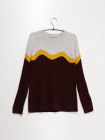 Джемпер COS модель 0540896_бордовий комб. Фото