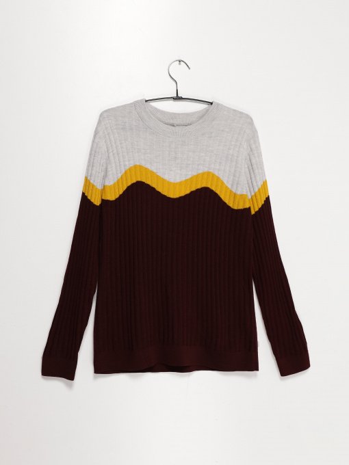 Джемпер COS модель 0540896_бордовий комб. Фото