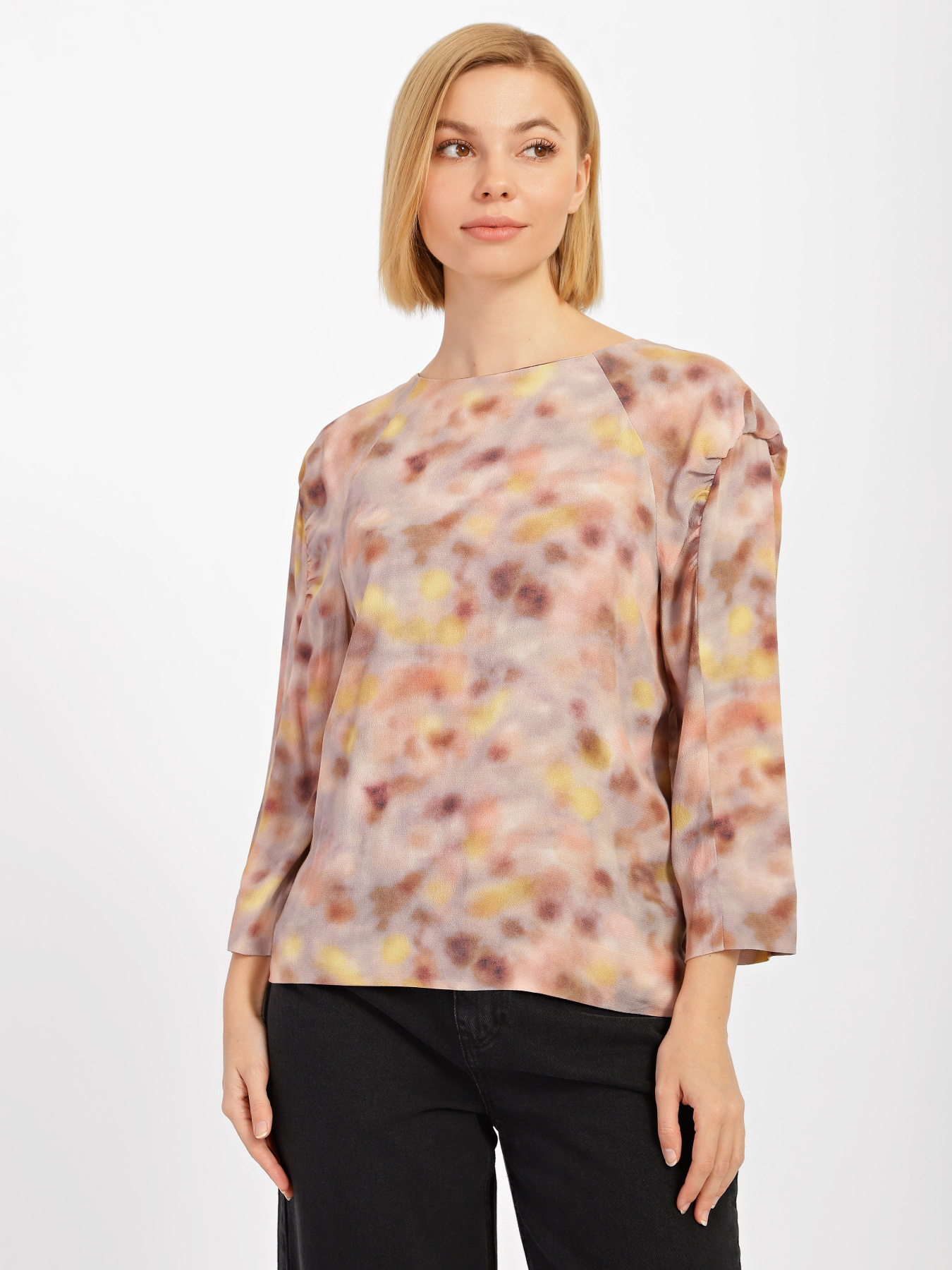 Блуза COS модель 0586983_бежевий комб. Фото