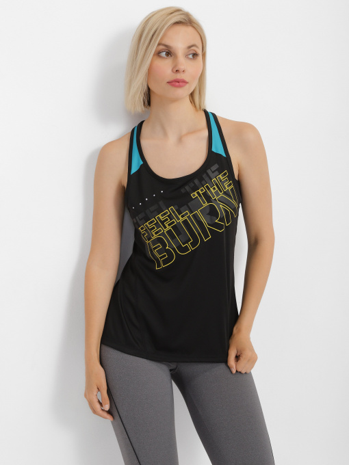 Майка Crivit Модель IAN287715_чорний з бірюзовим Фото