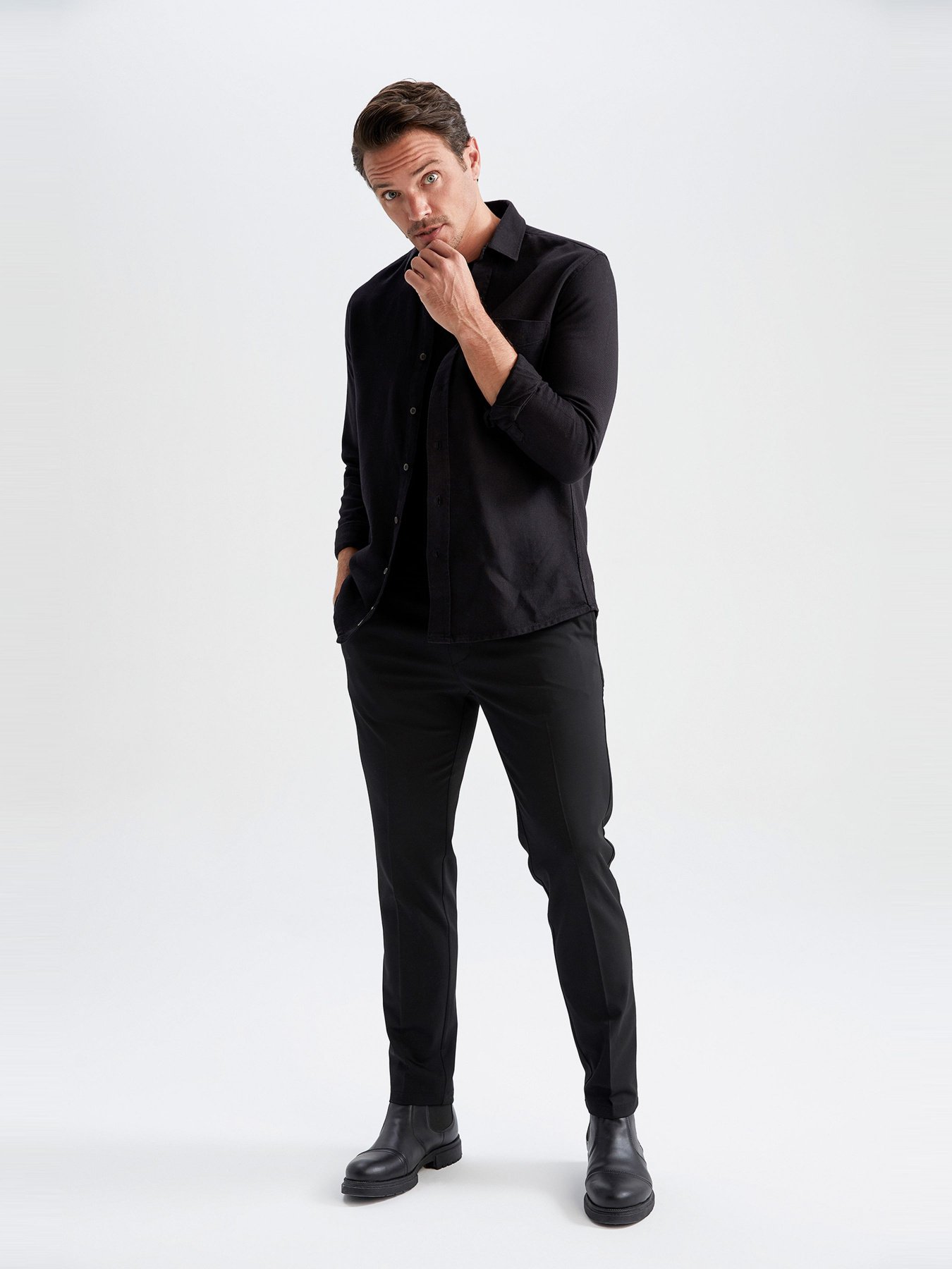 Сорочка повсякденна DeFacto модель V6017AZ-BK27 Фото