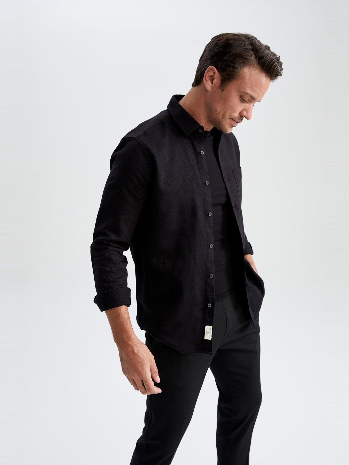 Сорочка повсякденна DeFacto модель V6017AZ-BK27 Фото