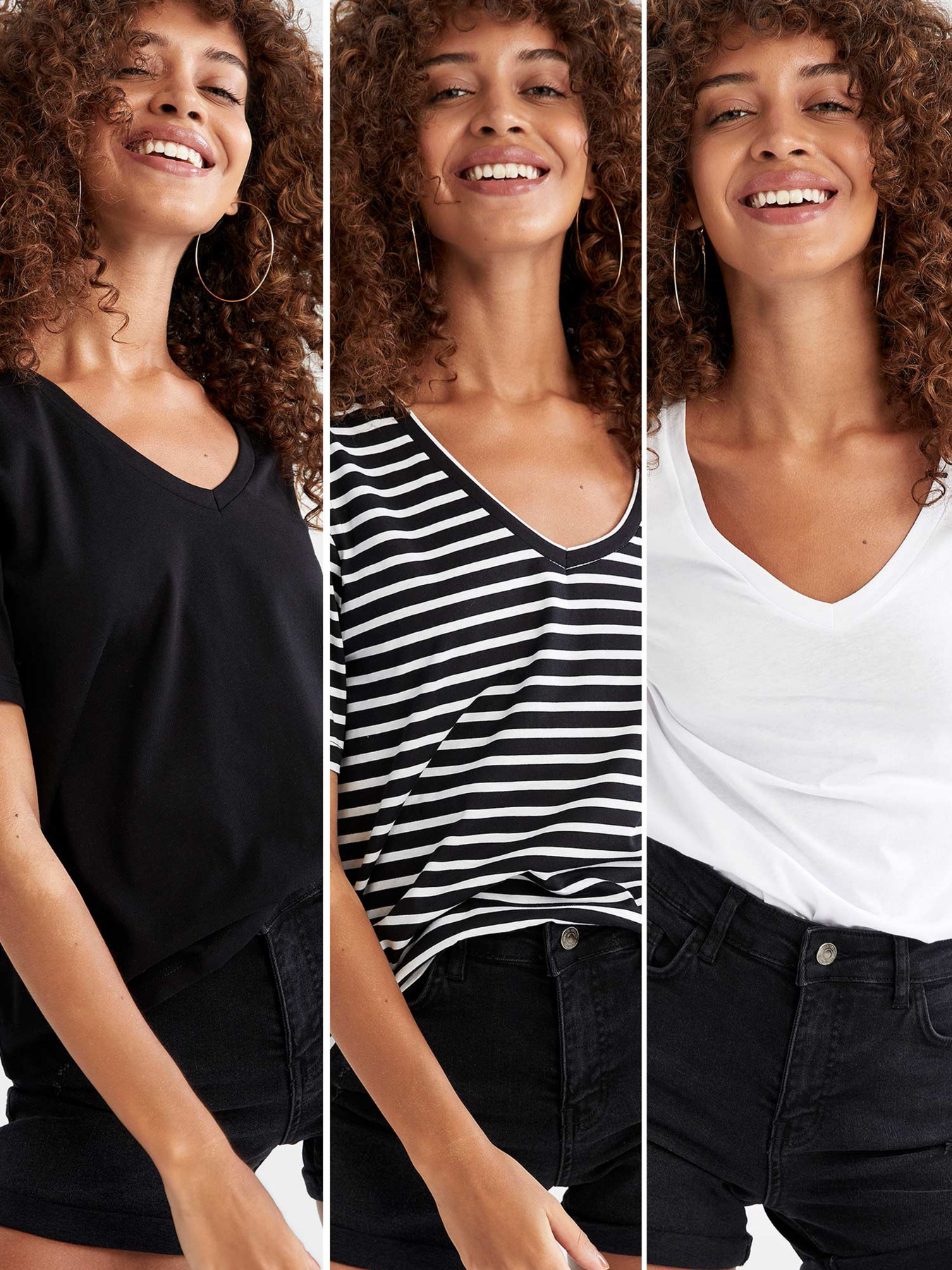 Набор футболок DeFacto модель U9930AZ-BK27 Фото