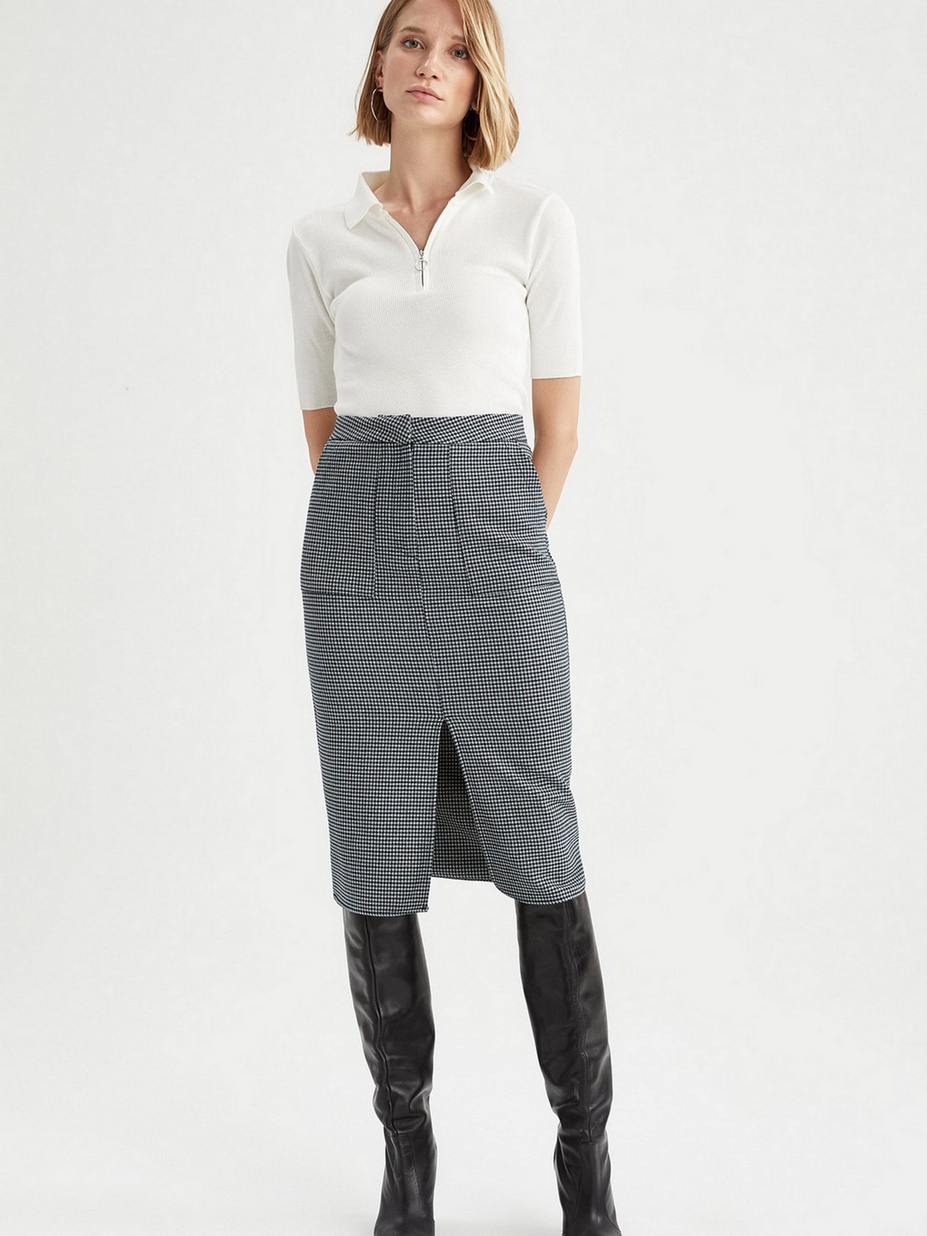 Спідниця міді DeFacto модель V5955AZ-BK27 Фото